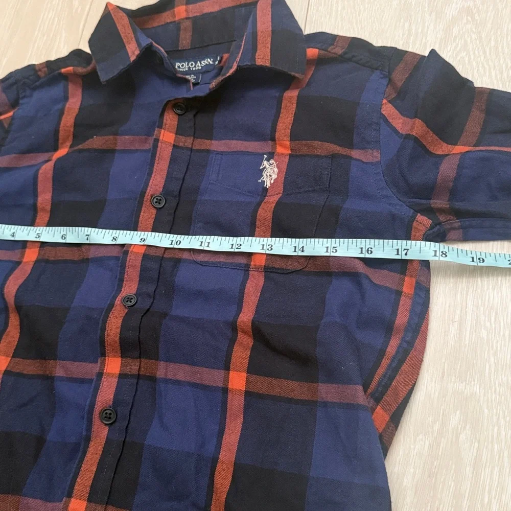 Ralph Lauren Kids' Navy and Orange Checkered Shirt